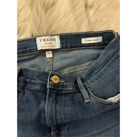 Frame Le High Straight Leg Distressed Jeans 30 - Picture 8 of 9